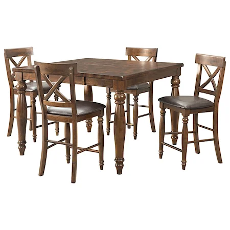 5 Piece Gathering Table and Stool Set
